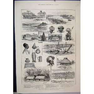  1888 Emin Pasha Expedition Africa Congo River Sketches 