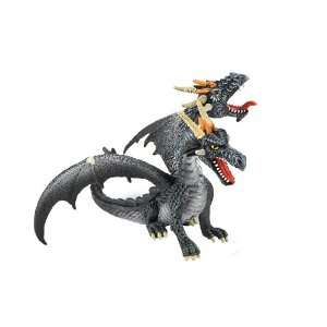   Bullyland Fantasy figurine Dragon à 2 têtes (noir) 13 cm Toys