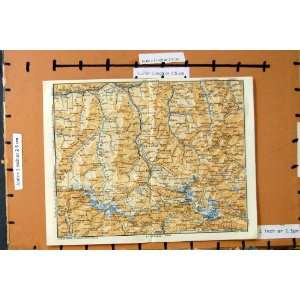  1926 MAP BAD GASTEIN MOUNTAINS EUROPE PINZGAU