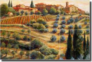 Tuscan Vineyard Grape Art Ceramic Tile Mural Backsplash  