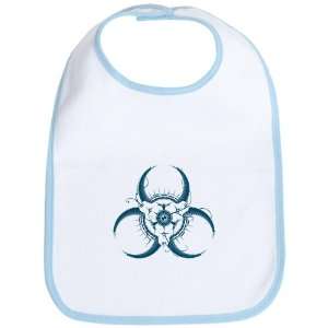  Baby Bib Sky Blue Biohazard Symbol 