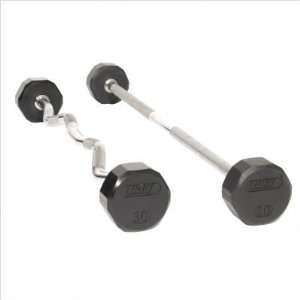 Troy Barbell TSB 020 110R Rubber Encased 12 Sided Curl Barbell Set 