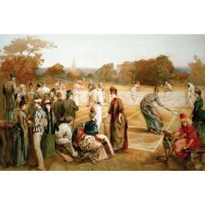 Exclusive By Buyenlarge Victorian Tennis Match 12x18 Giclee on canvas 