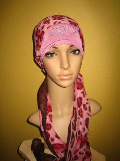 Chemo Hat Head Scarf Cancer Turban Head Wrap Hot Pink Hijab  
