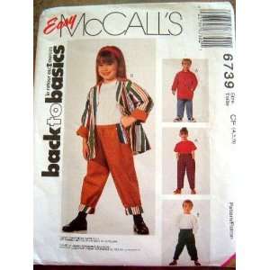 EASY SEWING PATTERN SIZE 4 5 6 CHILDRENS JACKET, T SHIRT AND PANTS   T 