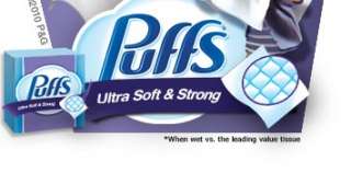 Puffs Ultra Soft and Strong Facial Tissues, 6 Pack of 124 Count Family 