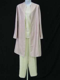 SOLE ASIATICA Ivory Pink Jacket Top Pants Outfit Sz 46  