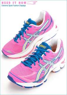 ASICS Womens GEL NIMBUS 13 Running Shoes Neon Pink, White, Mazarine 