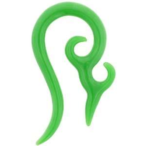 One Acrylic Devil Horn 14g Green (SOLD INDIVIDUALLY. ORDER TWO FOR A 