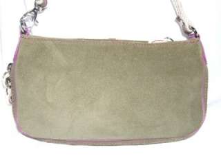 COLE HAAN KELSEY OLIVE SUEDE SMALL EXPENDABLE HOBO OR WRIST BAG 