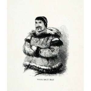  1907 Wood Engraving Mahlemut Tribe Indigenous People Inuit 