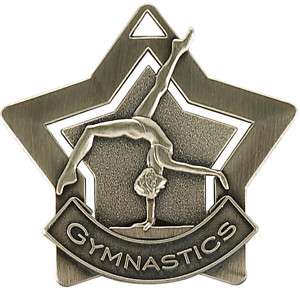 Star Shaped Gymnastics Medals w/Ribbon Award Trophy  