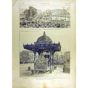 1893 Carnival Nice Massena Casino Kiosk Procession