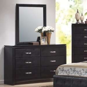  Wildon Home Kearny Faux Leather Dresser and Mirror Set in 
