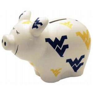  NCAA West Virginia Mountaineers Piggy Bank with All Over 