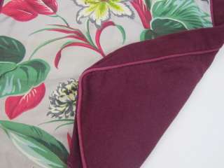 Vintage 40s Tropical Paradise Barkcloth Fabric Cushion Upholstery 