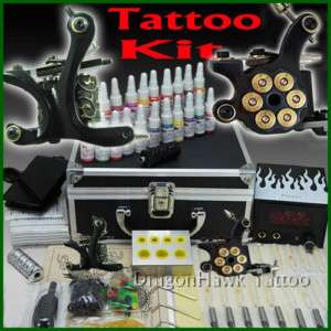 Complete Tattoo Kit 2 Top Machine Gun Ink Power Set D59  