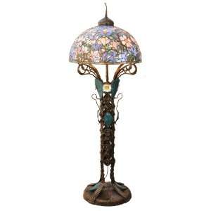 Meyda Tiffany 49874 Magnolia   Three Light Floor Lamp, Mahogany Bronze 