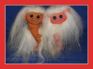 Vintage 60s 7 Dam Troll Dolls Icelandic Sheepskin Fur  