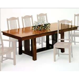  Intercon Solid Oak Trestle Dining Table Mission Oak 