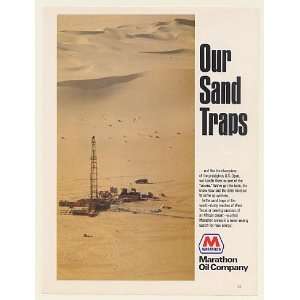  1979 Marathon Oil Co Our Sand Traps Oil Well US Open Print 