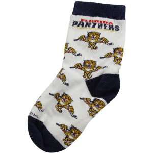   Florida Panthers Infant Allover Crew Socks   White