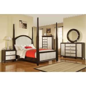  Audry Two Tone 6 Pc 4 Poster Bedroom Set by Acme
