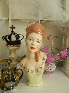 OMG~Shabby Vintage French Lady Head Bust Torso~Handpainted~Great 