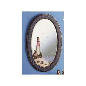  Handpainted Barnegat Lighthouse Oval Mirror