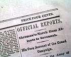 SHERMANS MARCH To the Sea & Lincolns Murder 1865 News