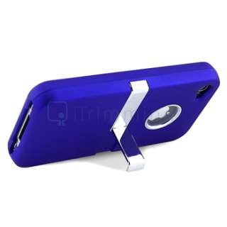    on Hard Case Cover w/ Chrome Stand For iPhone 4 G 4S Blue+Red+Purple