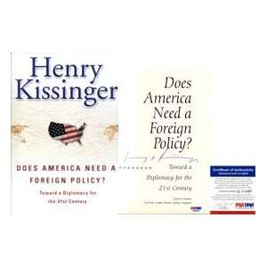 Henry Kissinger Signed, Does America Need A Foreign Policy? Book PSA 
