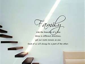 22 x 16 Family Like The Branches Of a Tree Vinyl Wall Decal  