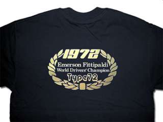 LOTUS JPS Emerson Fittipaldi T Shirt F1 Lotus ALL SIZES  