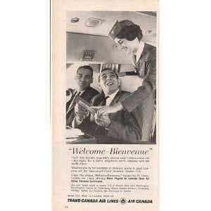  1961 Trans Canada Air Lines Stewardess Men Print Ad (15423 
