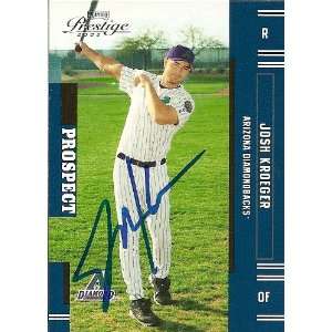 Chicago Cubs Josh Kroeger Signed Donruss Prestige Card 