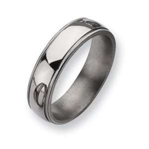  Titanium and Beaded 6mm Polished Band TB132 9 Jewelry