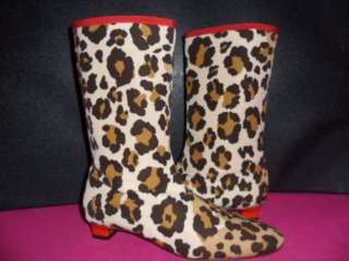 AUT MOSCHINO WOMENS ANKLE BOOTS LEOPARD PRINT 36 5.5  