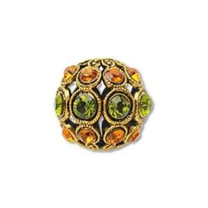  Swarovski® 8mm Filigree Bead Olivine/Topaz in Antique 