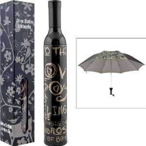 NEW Trademark HomeT Wine Bottle Umbrella   Black & Gold (New Products 