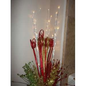   Battery Operated White Lighted Branch with 3 Branches and 60 lights