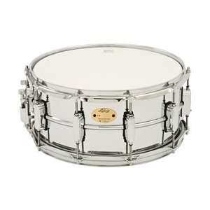 Ludwig LB402B 6.5X14 Chrome Plated Brass Shell Snare Drum 