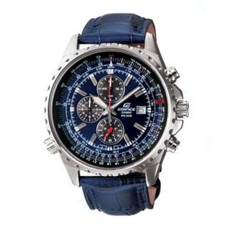   Chronograph 100M EF527L 2AV EF 527L 2AV Leather Free Ship  