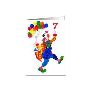  Clown 7 yr old Birthday Card Card Toys & Games