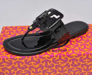 NEW CLASSIC SQUARE MILLER TORY BURCH PATENT LEATHER SANDALS  