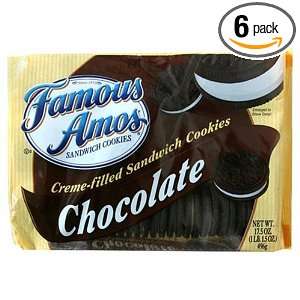 Famous Amos Chocolate Creme Cookies, 17.5 Ounce Packages (Pack of 6)