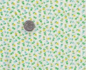 FQ, Quilting Fabric, Traditional Calico Green, Yellow  