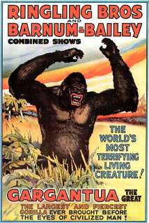 Gargantua The Great Gorilla circus poster  