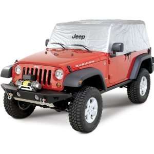  Jeep Wrangler Silver Heat Reflective Cab Cover with Jeep 
