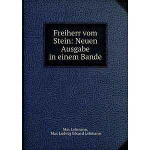   Ausgabe in einem Bande Max Ludwig Eduard Lehmann Max Lehmann Books